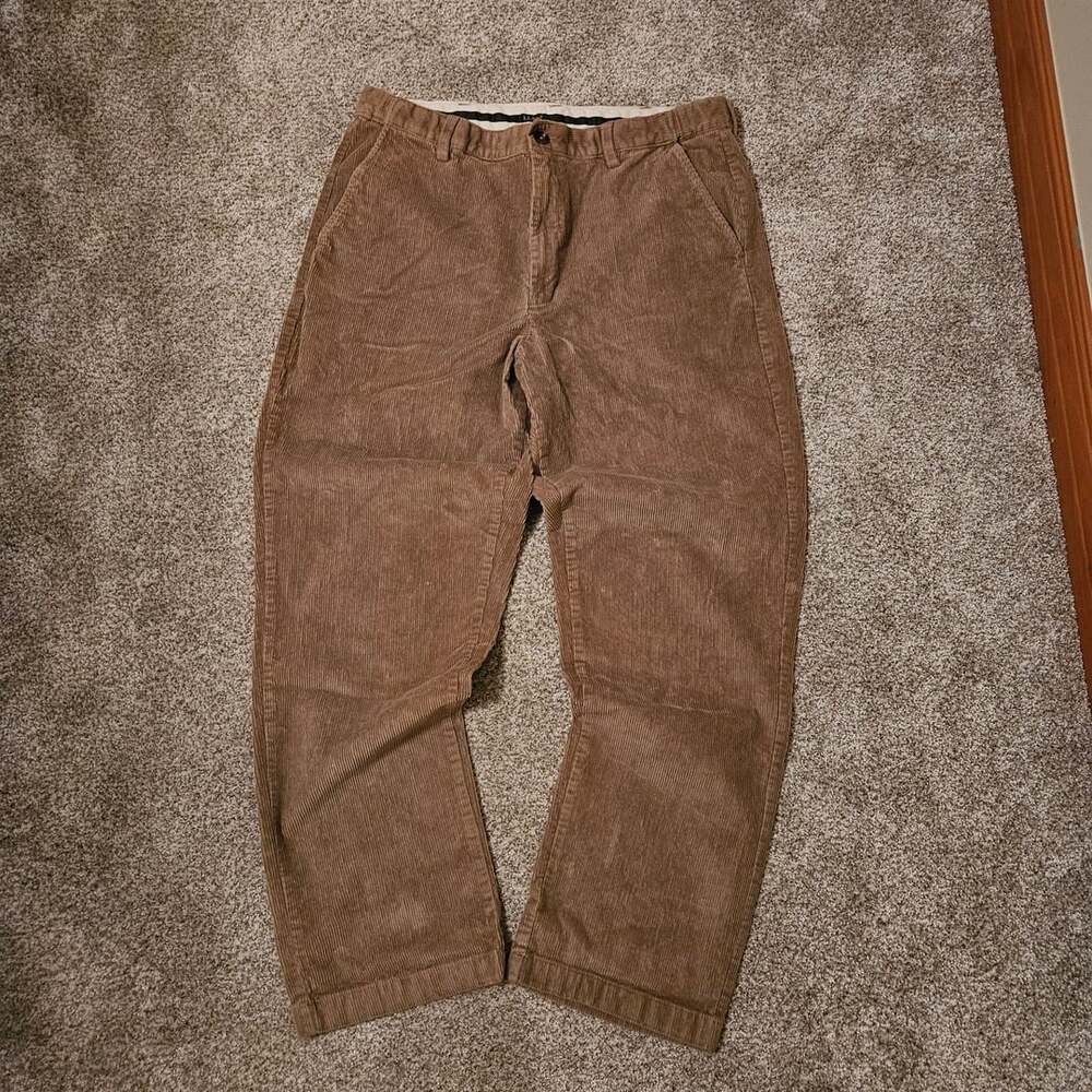 L.L. Bean Comfort Waist Corduroy Pants 37Wx32 Brown